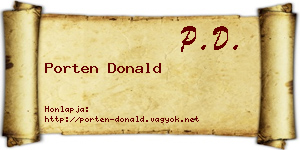 Porten Donald névjegykártya